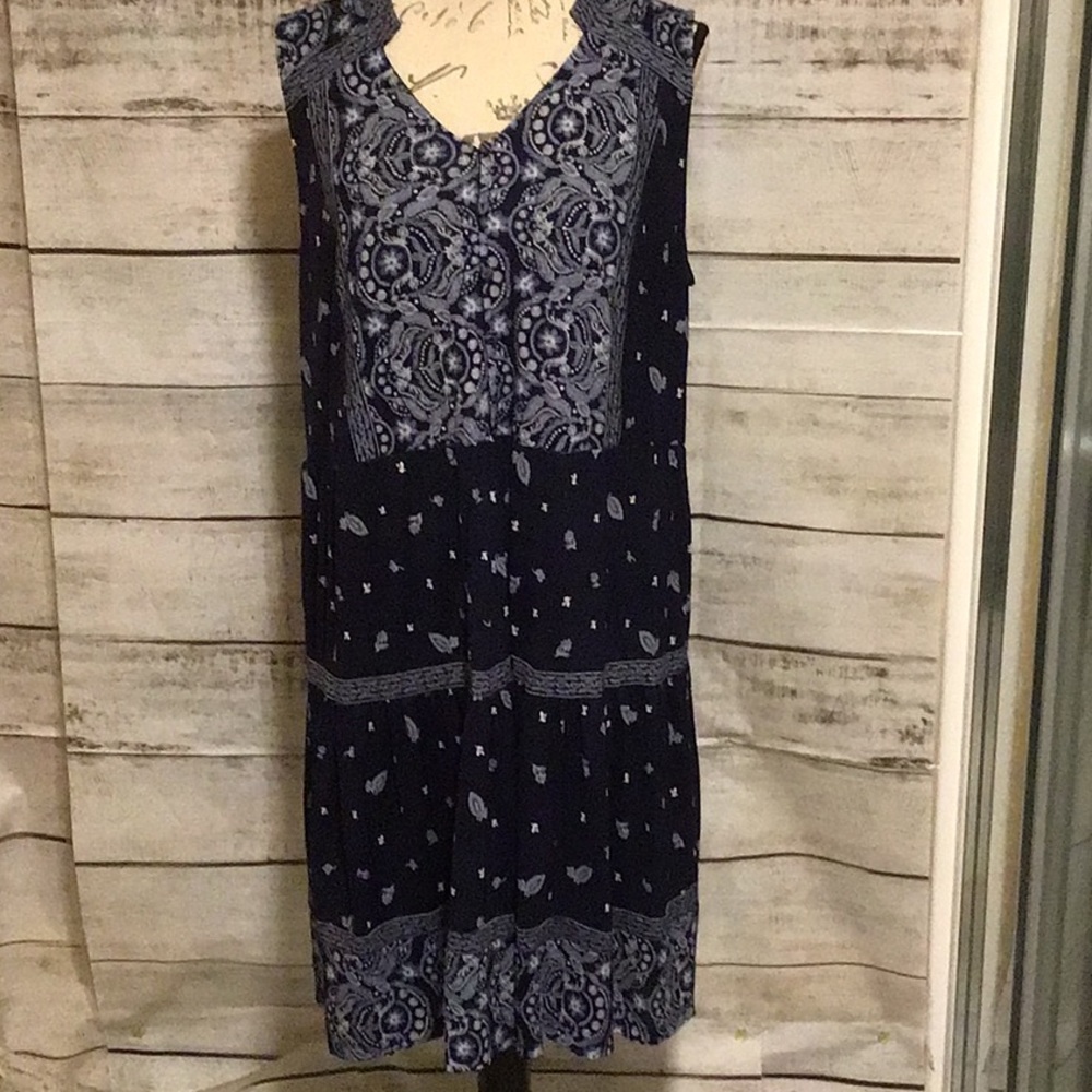 NWOT XL Style & Co. Navy Bandana Print Dress